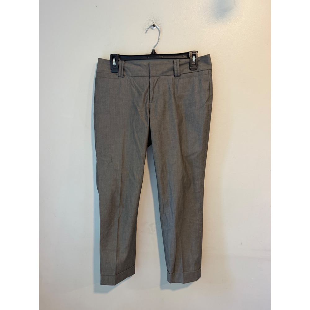 Banana Republic Martin Fit Gray Cuffed Ankle Dress Pants Womens 4 Stretch 2287